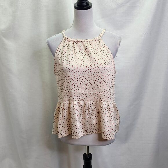 Francesca's Collections Miami Polka Dot Halter Peplum Tank Size Small - Picture 1 of 10